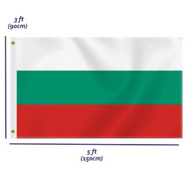 3×5 FT Bulgaria Flag, Large 75D Bulgarian National Outdoor Banner,Decor For Patio Garden With Brass Gromment