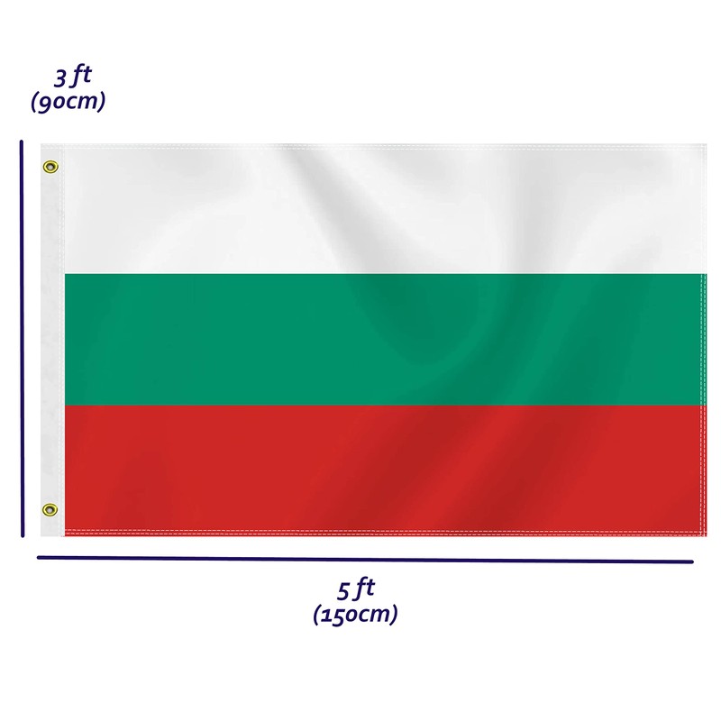 3×5 FT Bulgaria Flag, Large 75D Bulgarian National Outdoor Banner,Decor