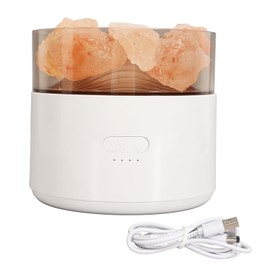Aroma Lamp Humidifier Colorful Comfortable Multifunctional Crystal Salt Light Diffuser DC5V 200ML for Home White