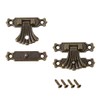 uxcell 2 Sets Wood Case Chest Box Rectangle Clasp Closure
