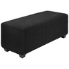 PiccoCasa High Stretch Ottoman Cover with Elastic Bottom, Soft Slipcover