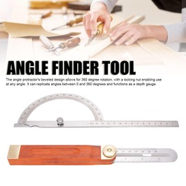 Greensen Winkelmesser-Winkelmesser, Verstellbares Edelstahl-Messing Holz, 360 Grad Drehend T-Bevel-Gleit Messgerät mit Doppelseitiger Waage für Holz Bearbeitungs Handwerk