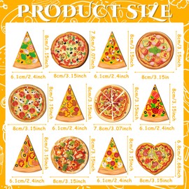 Vercraft 36 Pcs Pizza Slice Ornaments for Christmas Tree Wooden Food Ornament Pizza Gift Christmas Tree Decorations Funny Food Hanging Xmas Decor for Xmas Holiday Party