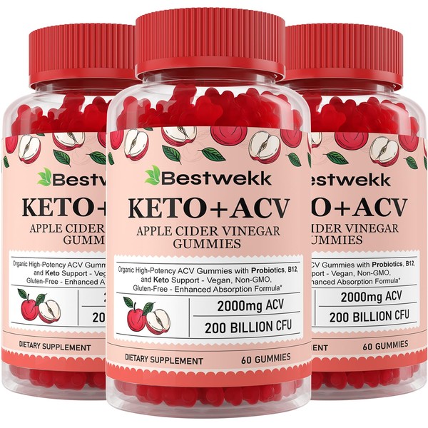 Apple Cider Vinegar Gummies, Max Strength 2000mg ACV Gummy with