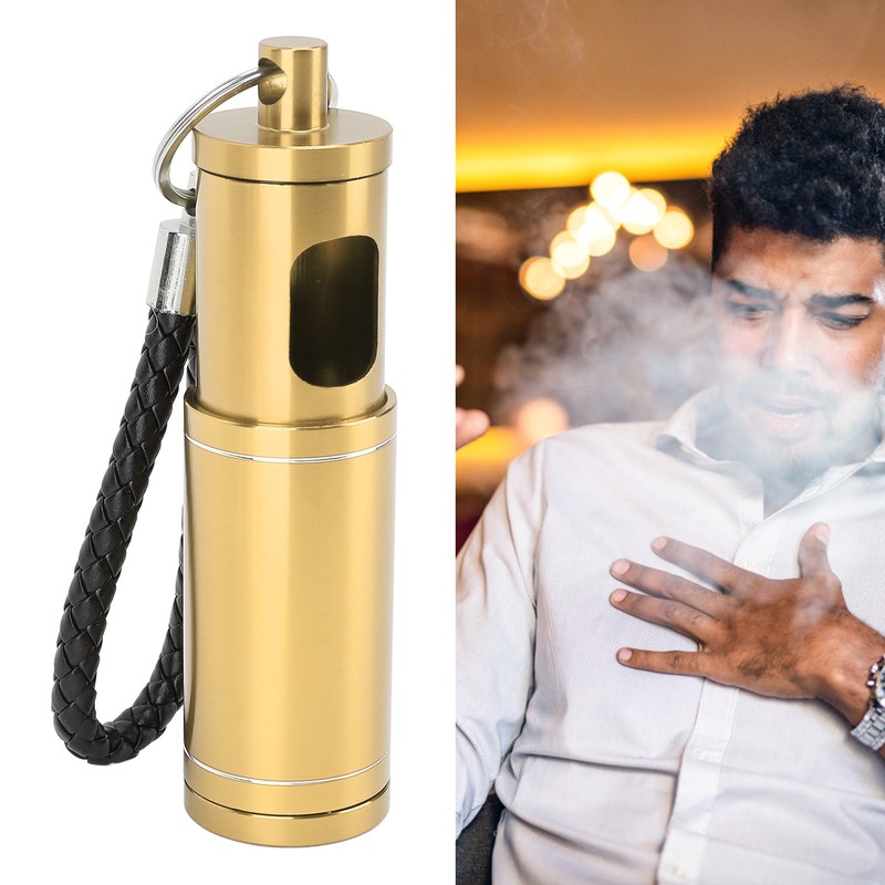 Portable Pocket Ashtray with Keychain Lanyard Retractable Circular Aluminium Alloy