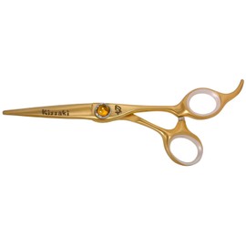Kissaki Hair Scissors Shobu 5.5 inches Gold Titanium Hair Cutting Scissors Hairdressing Shears