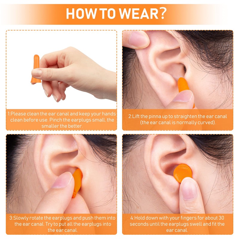 Ear Plugs for Sleeping - 60 Pairs Foam Ear Plugs