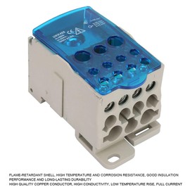 Caja de Distribución de Bloque de Terminales Ukk 400A Cobre Ukk 400A Caja de Distribución de Bloque de Terminales de Carril Din Caja de Conexiones de Alimentación Universal