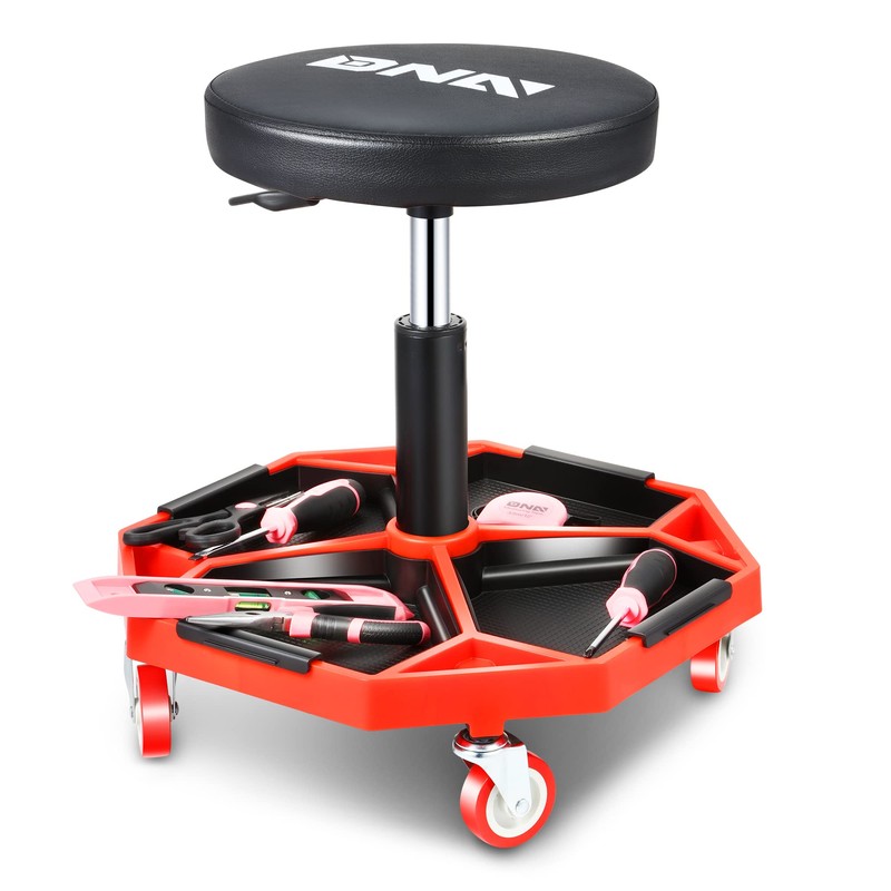 DNA MOTORING TOOLS-00253 Adjustable Height Pneumatic Garage Seat Rolling Mechanic