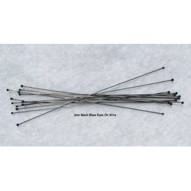 Glass Eyes On Wire Solid Black (1mm)