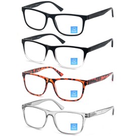 OLOMEE Blue Light Blocking Reading Glasses Mens Large Oversized Square Readers +1.00 Wide Cheaters Men W/Big Head/Large Face