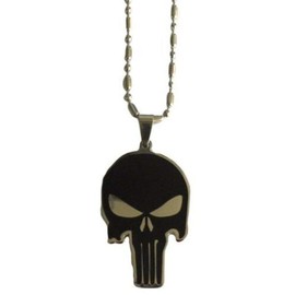 Frank Castle Series Black Skull Logo Symbol Pendant Necklace with 20" Chain