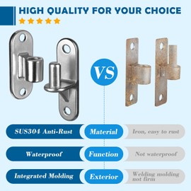 Gate Hinges Heavy Duty Gate Hinge, HAGWARE SUS304 2 Packs Fence Gate Hinges with 8pcs Wooden Screws, Wall Mount Gate Hinge for Wooden Fence with 5/8'', Farm Gate Heavy Duty Wood Fence
