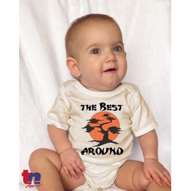 TeeNow - The Best Around - Baby Infant Bodysuit - Boy/Girl (Natural, 0-3 Months)