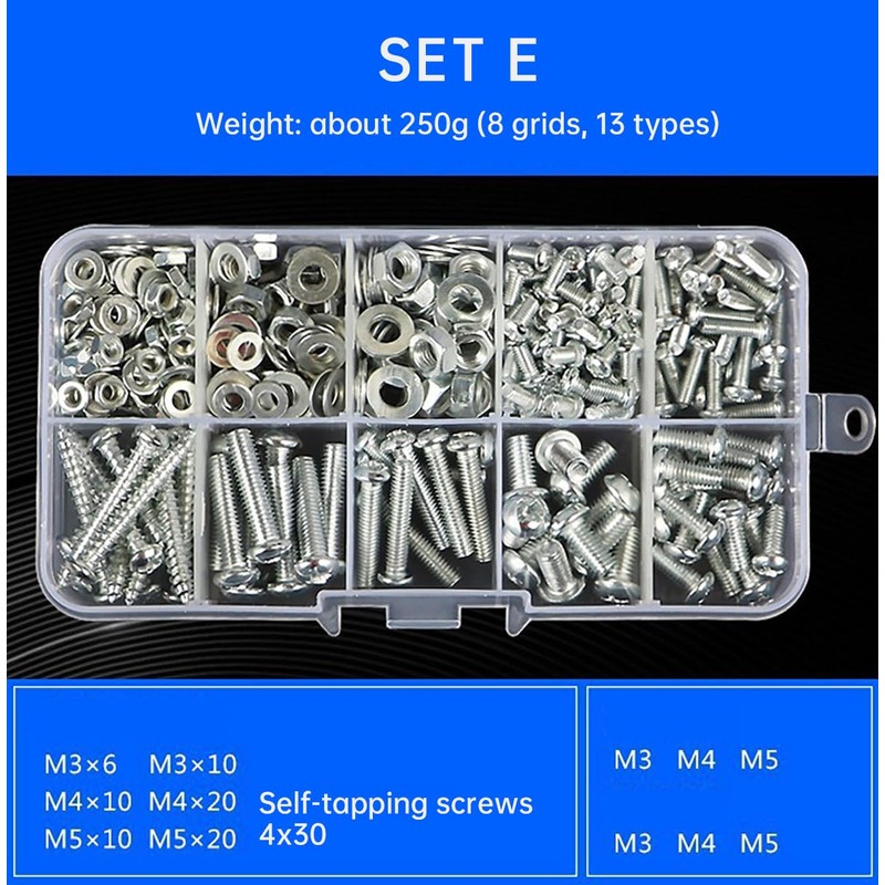 AIMALL Household Screw and Nut Kit - Complete Screw Box