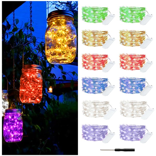 Bexdir 12 Packs Fairy Lights, Bright Fairy Lights Battery Operated,