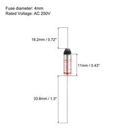 sourcing map Thermal Fuse, 10A 250V 216C 4x11mm Thermal Cutoffs, Metal Thermal Cutoff Fuse for Household Appliances, Electric Industrial Use, Pack of 10