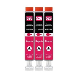 3 XXL Printer Cartridges Compatible with CLI-526 M Magenta for Canon PIXMA IP4850 IP4950 IX6550 MG5150 MG5250 MG5350 MG6150 MG6250 MG8150 MG8250 MX715 MX885 MX89 5