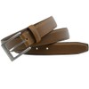 Silver Square Titanium Tan Belt - 36"