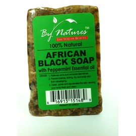 By natures Natural African Black Soap (Peppermint essential oil)