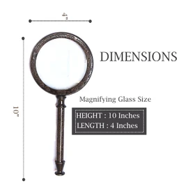 Antique Henry London Marine Handheld Magnifying Glass Astrologers Leather Case Brass Instrument Map or Coin Reading Lens Brown Vintage Magnifier