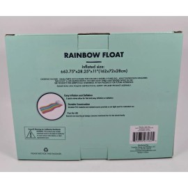 Creative Home Inflatable Rainbow & Cloud Pool Float Raft 63.75" x 28.25" x 11" New In Box
