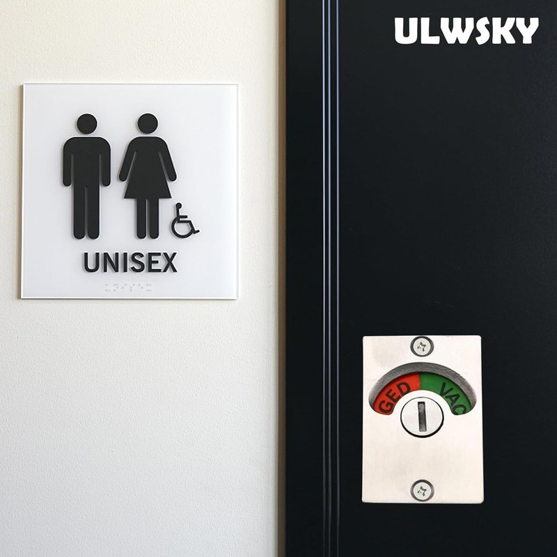 2Pcs Latch Indicating Lock,Latch Indicator Bolt,Privacy Partition Indicator Lock with