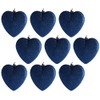 Large Navy Blue Glitter Heart Christmas Tree Baubles/Decorations (Set of