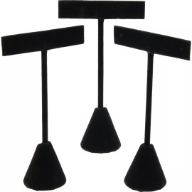 FindingKing 3 Earring T Stand Black Velvet Showcase Display 4.75"