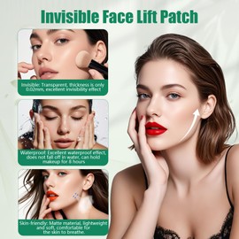 TOPFORU Face Tape Lifting Invisible, Instant Facial Lift Tape, V-Shaped Instant Face Tapes for Double Chin Jowls Eyes Sagging Skin Women（65 PCS）