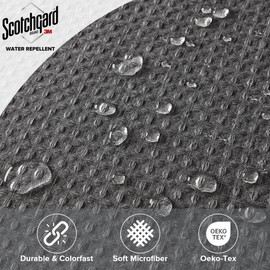 Madison Park Shower Curtain Waffle Weave, Cationic Dyed, Waffle Shower Curtain 3M Scotchgard Moisture Management, Farmhouse Stall Shower Curtains for Bathroom, Stall: 36x72'' Charcoal