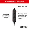 GRIXX Black Bluetooth In-Ear Headphones with Microphone Built-in Remote Control