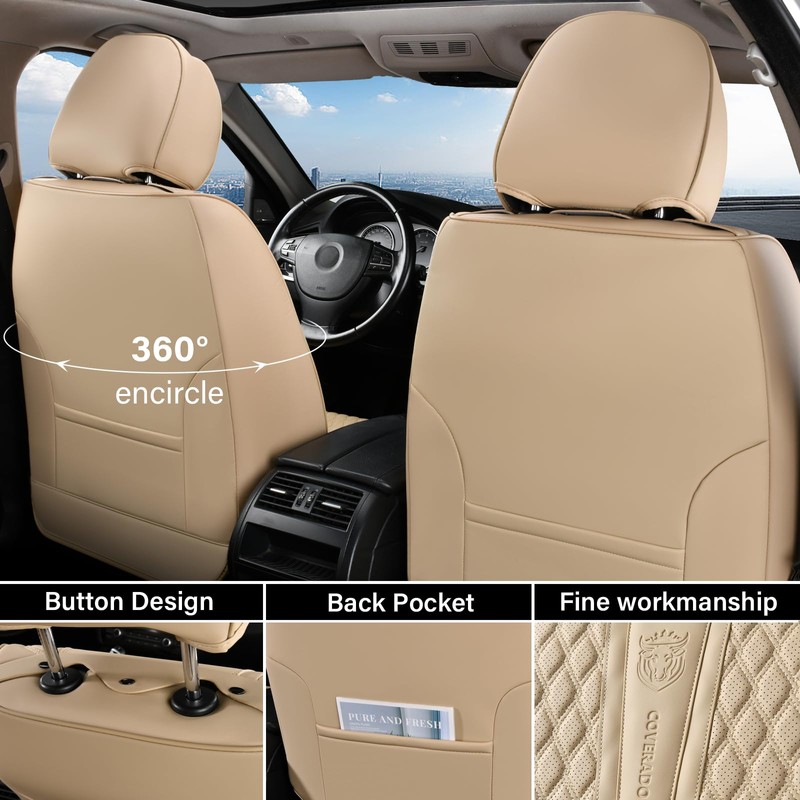 Coverado Front Seat Covers, Car Seat Covers Front Seats, Nappa