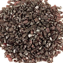 Cherry Tree Collection 1/2 Pound Polished Tumbled Gemstone Chips, Pebbles, Crystal Chips Bulk for Jewelry Making, Healing, Plants, Succulents, Aquariums, Decoration, Chakra (Garnet)