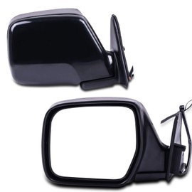 OCPTY Black Left Side And Right Side Mirrors Fit For 1990-1997 For Toyota Land Cruiser Smooth Mirror Glass Manual Folding Non-Heated