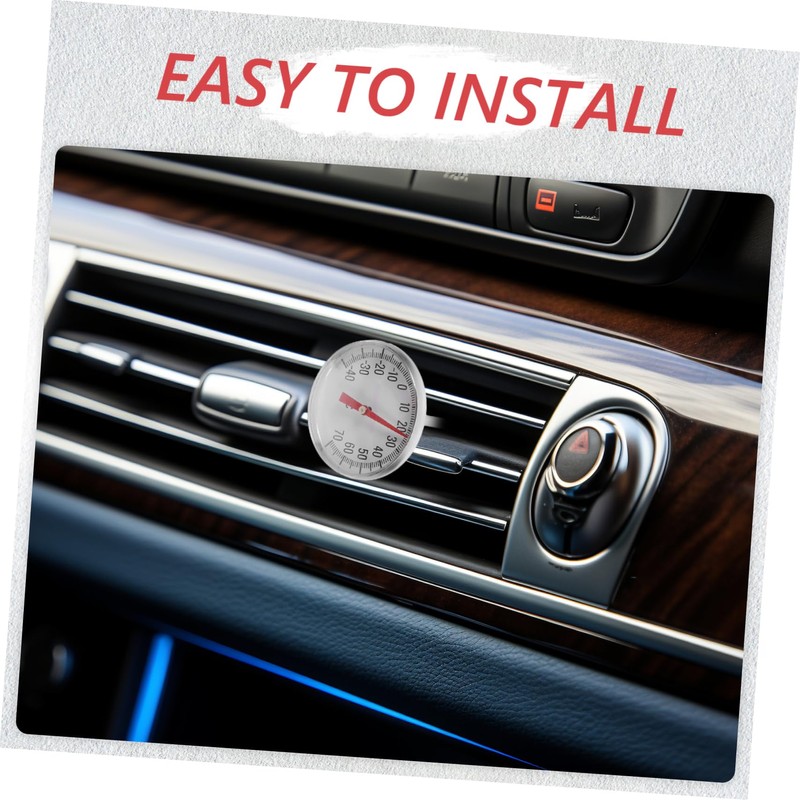 MUCKLILY 2pc Car Air Conditioner Thermometer Car Thermometer Red