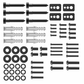 conecto Vesa Screws Set, 64 Pieces, Ideal for TV Mounting, TV Wall Mount, TV Bracket, Mounting Screws with Dowels and Washers, Black