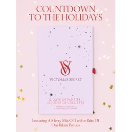 Victoria's Secret Women's Cotton Bikini Underwear, Moderate Coverage Panties for Women, Multi Pack, Holiday Advent (L)