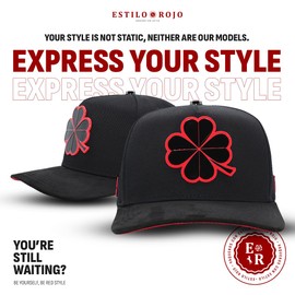 Ferreti Hats FT116 Black Clover Hat - Premium Black Clover Hats for Men and Women, Black Snapback Hat, Ball Caps for Men for Any Occasion, Clover Trucker Hat, Gorra para Hombre Ajustable