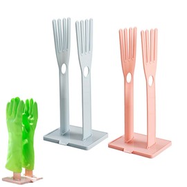 NentMent 2 Pack Household Gloves Holder Rack Organizer Household Cleaning Glove Drying Rack for Rubber Kitchen Dishwashing Gloves Reusable Pet Grooming Brush with Long Sleeve Waterproof Glove