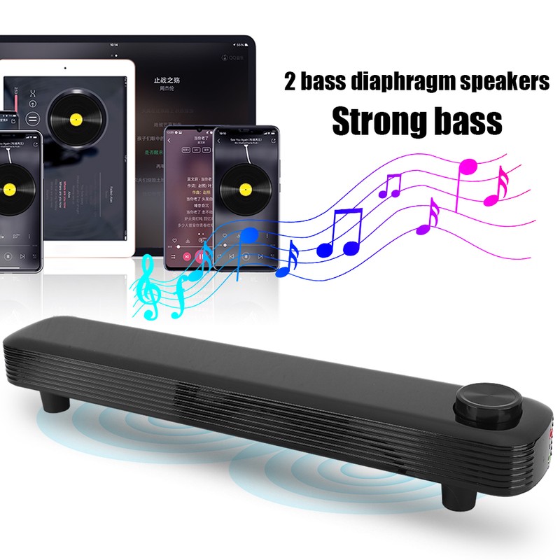 Desktop Notebook Subwoofer Speaker 3W Professional Speaker Sound AmplifierBlack