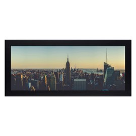 Golden State Art, 8x20 Picture Frame In Black - Solid Wood with Tempered Glass - Horizontal And Vertical formats for Wall, Panorama Frame