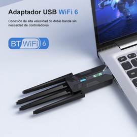 JESWO Adaptador Bluetooth USB 5.4, 2 en 1 USB Bluetooth WiFi 6 Adaptador, con Wi-Fi de Doble Banda de 2,4/5 GHz y Alta Ganancia, Compatible con Windows 11/10/8.1, Plug & Play