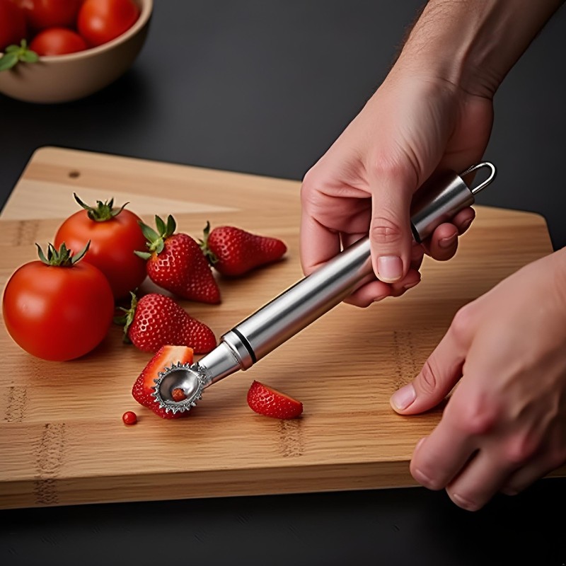 Stainless Steel Strawberry Huller and Tomato Stem Corer Tool Multi-Function