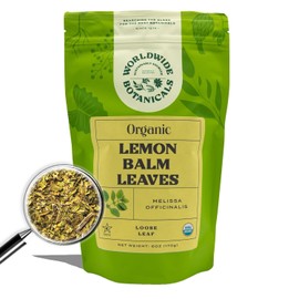 Worldwide Botanicals Worldwide Botanicals Organic Lemon Balm Tea, 6 Ounces - Loose Leaf Premium Herbal Tea | 100% Pure Lemon Balm Leaves | For Stress Relief and Good Digestion | Kosher
