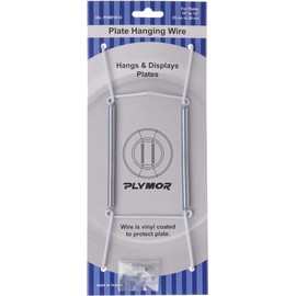 Plymor White Vinyl Finish Wall Mountable Plate Hanger (2 Pack), 8" H x 3" W x 0.5" D (For Large Plates, Platters, and Trays 10" - 14")