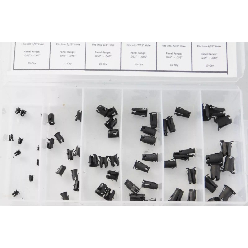Online Auto Supply 60 pcs 6 sizes script clips barrel