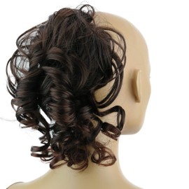 PRETTYSHOP Hairpiece Scrunchy Updo Hairstyles Voluminous Curly Messy Bun Brown Mix G4L