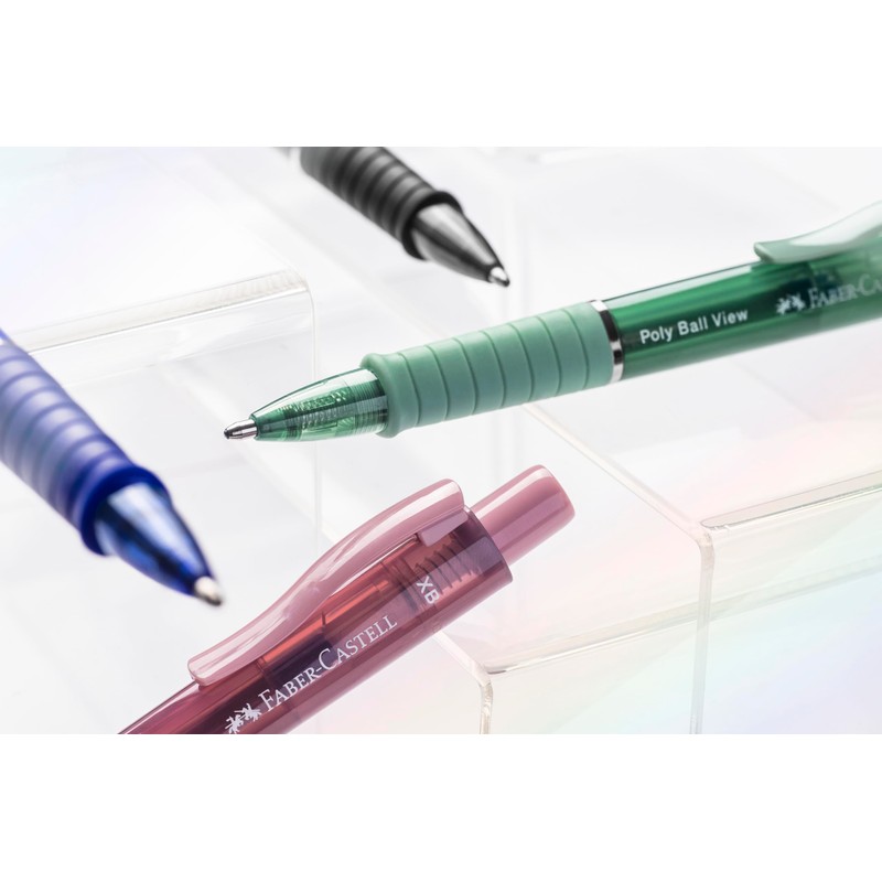 FABER-CASTELL Poly Ball View 205015 Ballpoint Pen Green Pack of