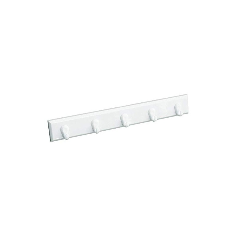 homeXpert Hook Rack, Key Rack with 5 Hooks, White, Length